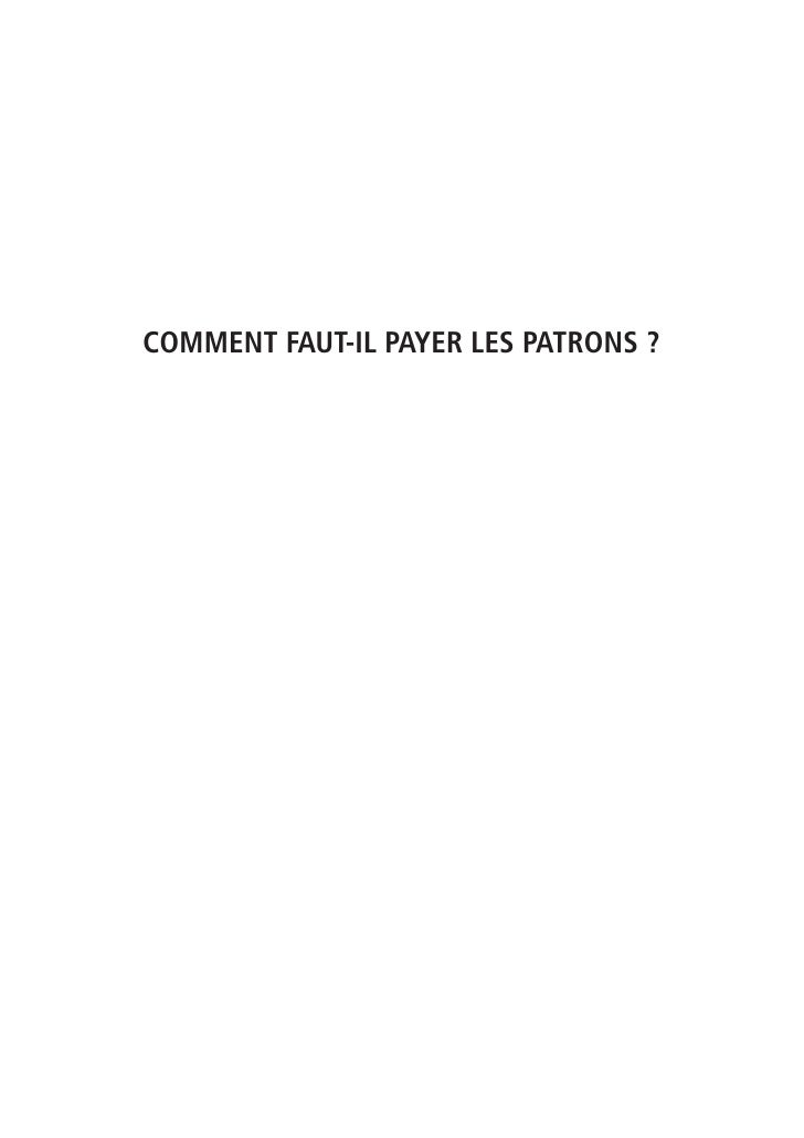 Comment faut-il payer les patrons ? (CEPREMAP) (French Edition)